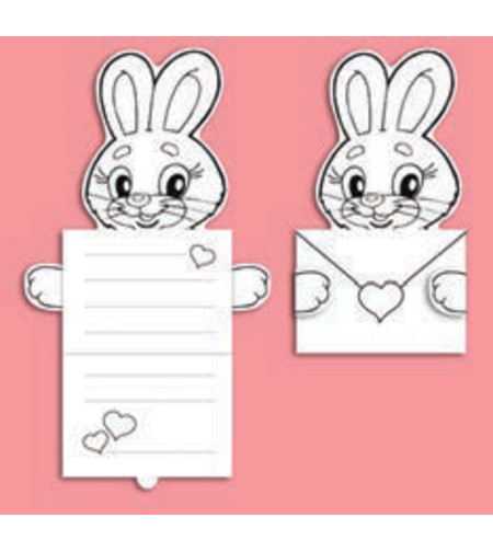 יצירה אגרת ארנב מחבק עם מדבקות 1/36