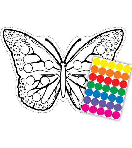 עבודת יצירה פרפר + מדבקות 1/36