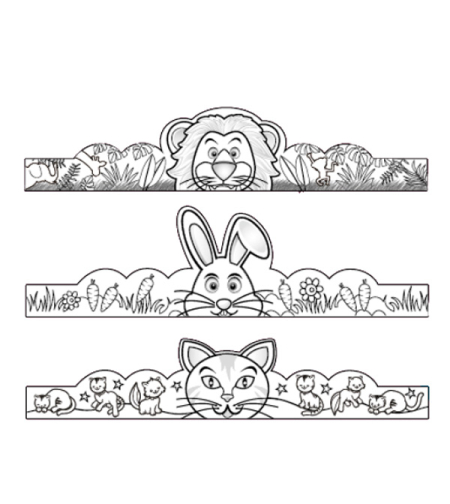 יצירה כתרים דמויות לצביעה 1/18 3 דגמים