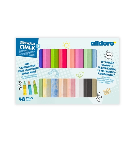 ערכת 48 גירי מדרכה כולל 3 מחזיקים של alldoro