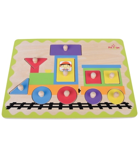 פאזל כפתור צורות גיאומטריות 5 חלקים