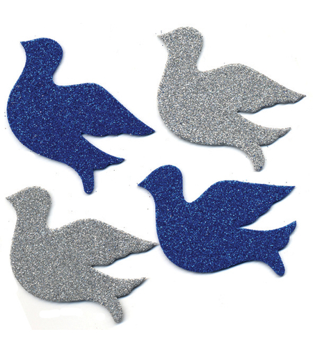 גזירות סול נוצץ יונה כחול לבן