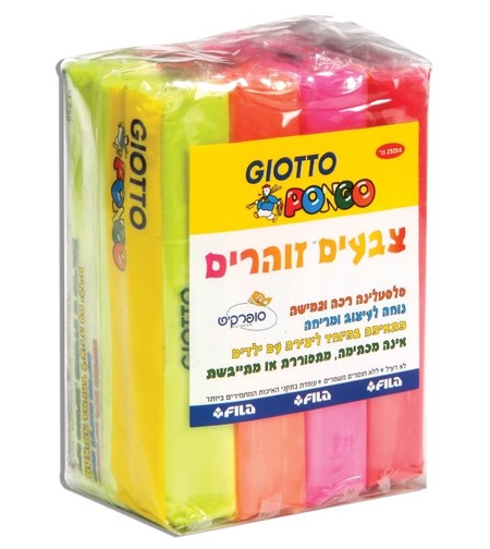 פלסטלינה גיאוטו פונגו זוהר 4 גוונים 250 גרם