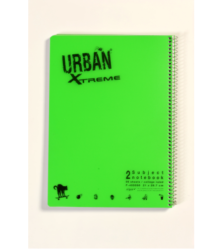 מחברת ספירלה אורבן 2 נושאים שורה A4