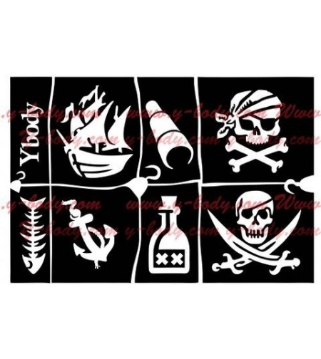 שבלונה לקעקועים  פיראטים