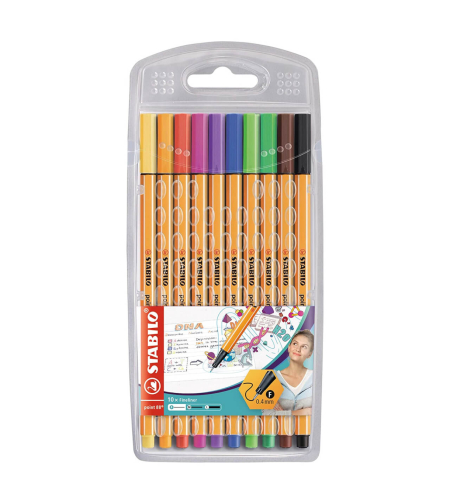 STABILO POINT 88 עט ראש דק 0.4 סט 10 יחידות