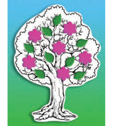 יצירה עץ שקדיה עם פרחים ועלים מסול 36 יחידות