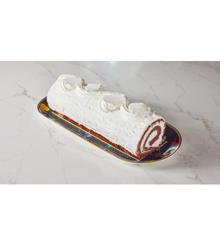 Cream roulade stripe cake