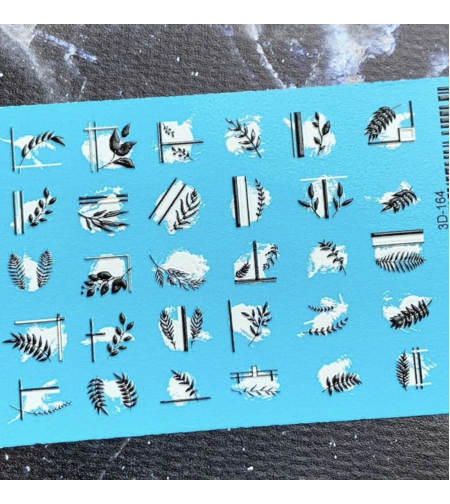 סליידר עלים וגיאומטריה שחור ולבן 3D164