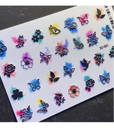 פרפרים ומשיכות צבע 3D681