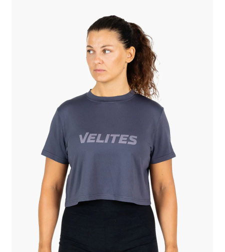 חולצת Velites HOLO Crop אפורה כהה נשים