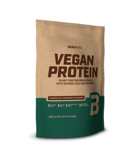 אבקת חלבון טבעונית בטעם שוקולד קינמון - Biotech USA - חצי קילו