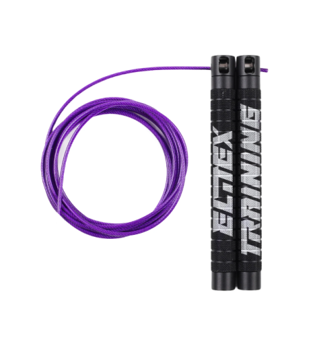 חבל קפיצה מהיר פרו - שחור/סגול - Elitex Training