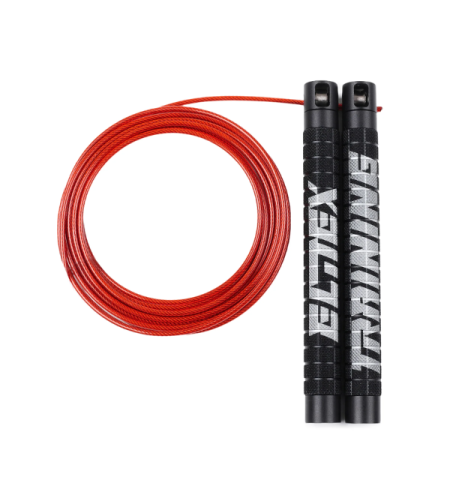 חבל קפיצה מהיר פרו - שחור/אדום - Elitex Training