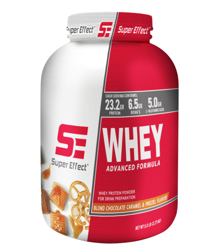 אבקת חלבון מי גבינה One Whey מבית סופר אפקט בטעם שוקולד בלונדי קרמל ובייגלה