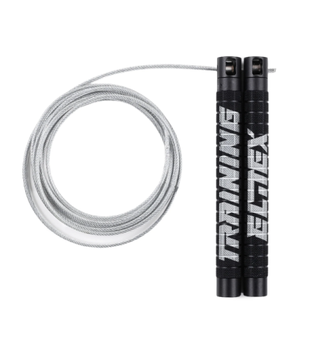 חבל קפיצה מהיר פרו - שחור/כסוף - Elitex Training