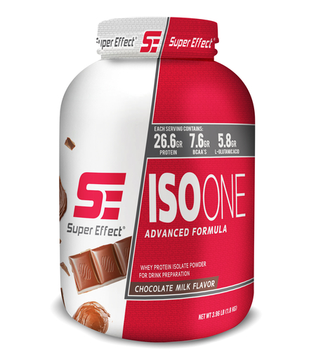 אבקת חלבון איזולט ISO ONE מבית סופר אפקט בטעם שוקולד חלב