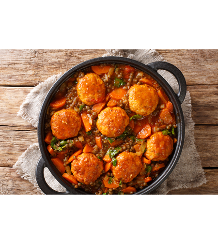 קציצות עוף בעגבניות ואפונה 12 יחידות