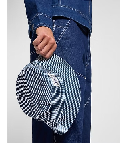 כובע באקט בד פסים לוגו LEE