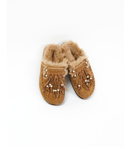 כפכף שילוב פרווה חום