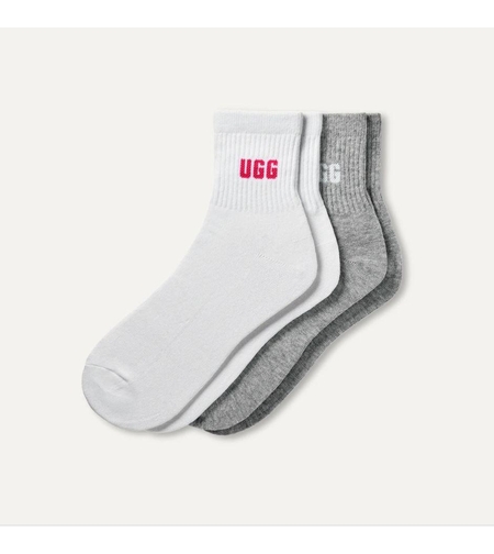 גרב Quinlin Logo Quarter  במארז 2 אפור לבן