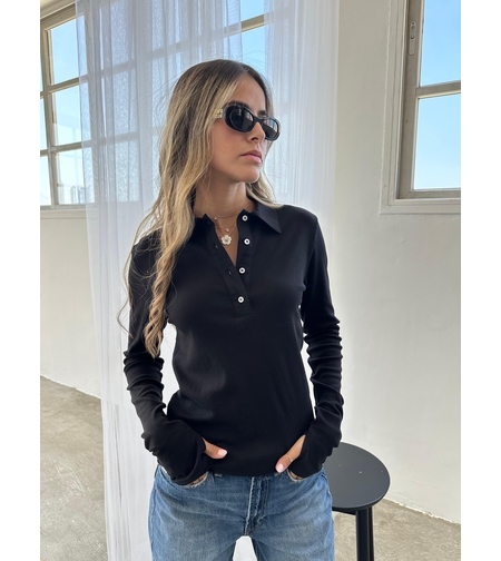 פולו שחור שילוב כפפה