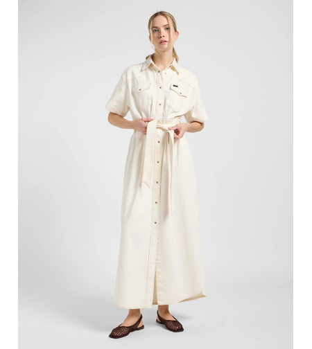 שמלה גינס שטיפה שמנת