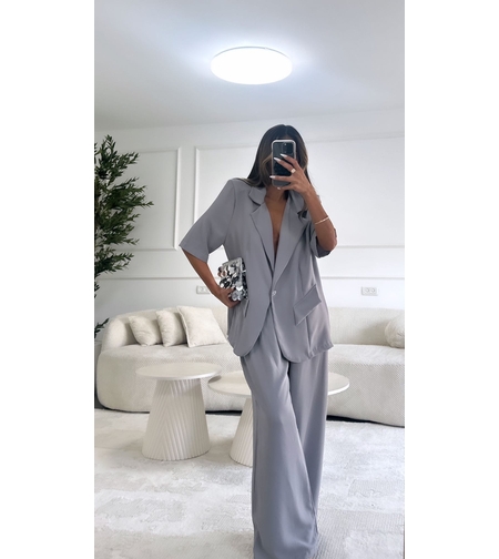 חליפה אובר סייז- אפור