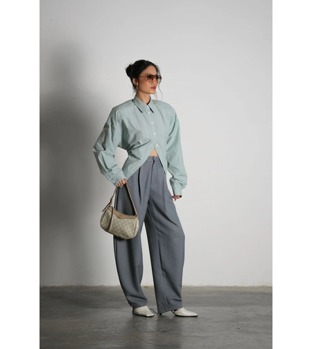 חולצת סילברה משובצת ירוק בהיר