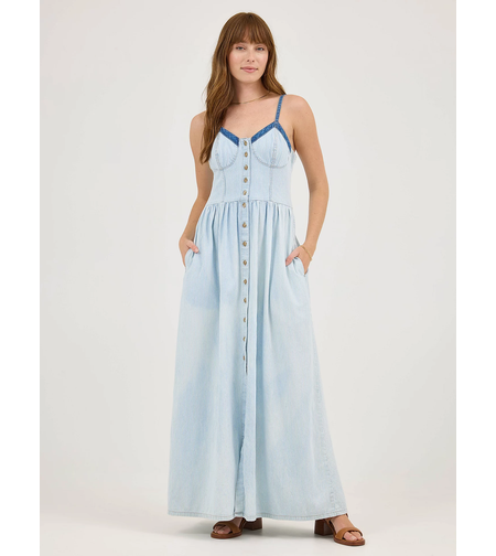 שמלה גינס בשילוב בד