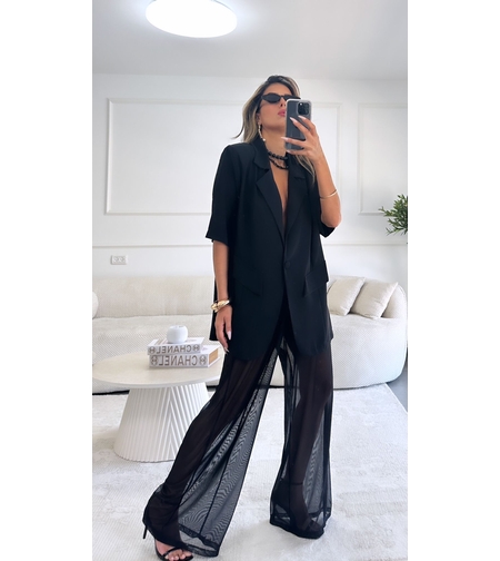 חליפה מכנס רשת - שחור