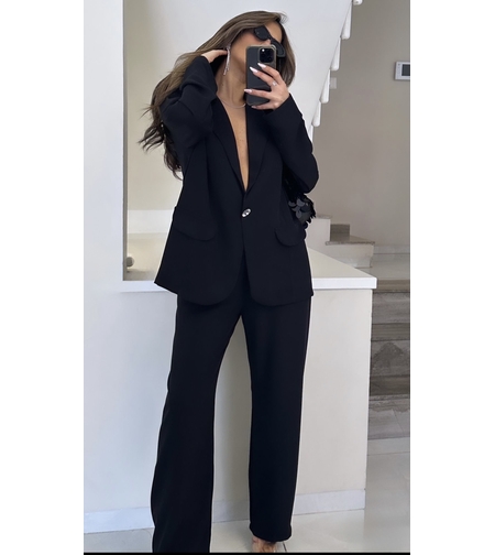 חליפת כפתור יהלום - שחור