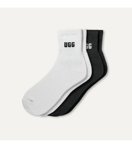 גרב 2 במארז  Quinlin Logo Quarter 2   שחור לבן Pack נשים