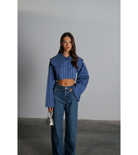 חולצת קרמברי-כחול פסים