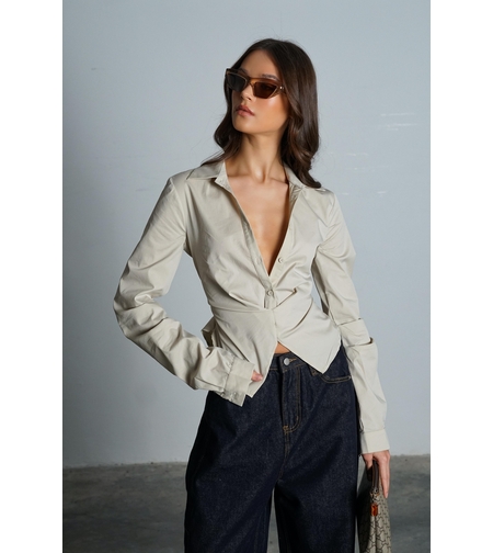 חולצת סאנסה - בז