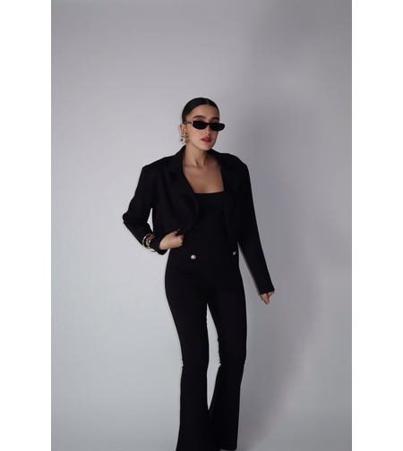 אוברול כפתורים בשילוב בלייזר קצר