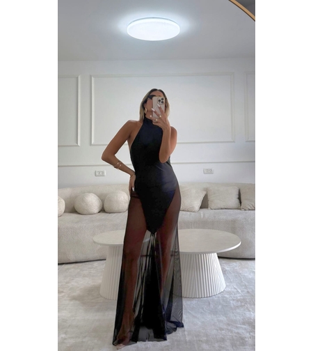 שמלת מןניקה שילוב שיפון