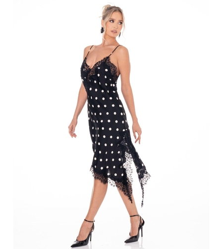 שמלה איסמטרית שילוב תחרה