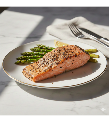 סלמון בפלפל שחור גרוס