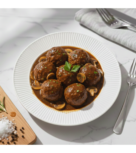 קציצות בקר ופטריות שמפניון