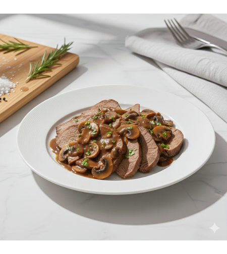 לשון בקר ברוטב פטריות