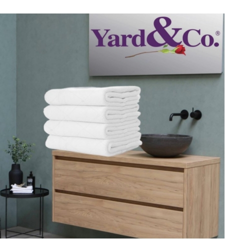 4 מגבות רחצה לבנות 100% כותנה