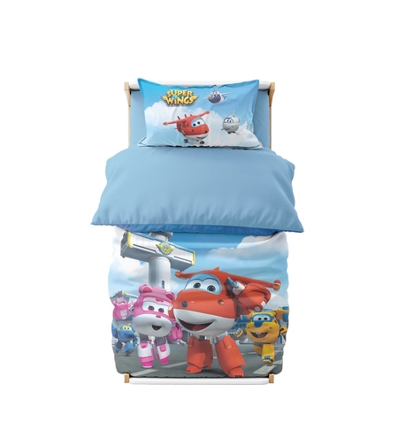 סט מצעים למיטת תינוק דגם מטוסי על