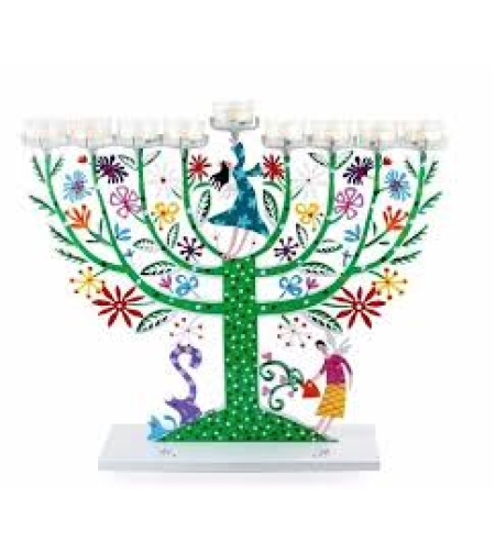 HANUKKAH FAMILY TREE MENORAH - MULTICOLOR