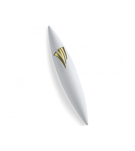 White Apollo Stone Mezuzah - Gold Shin