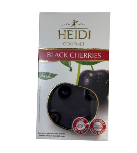 טבלת שוקולד HEIDI שוקולד מריר עם דובדבנים שחורים