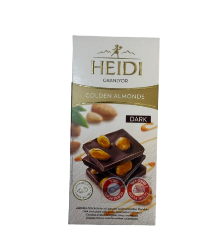 טבלת שוקולד HEIDI שוקולד מריר עם שקדים