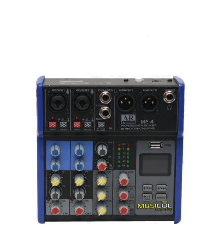מיקסר 4 כניסות, אפקט ובלוטוס AR-ACOUSTIC ME-4