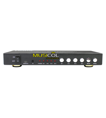 ממתג HDMI 4:1 SEAMLESS (בורר/מסך מפוצל) נשלט IR/RS-232, כולל IR HUB