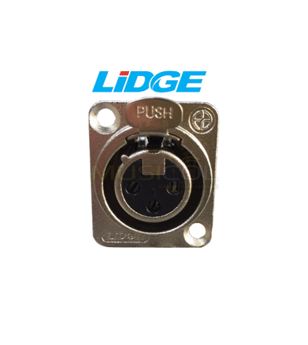 מחבר XLR נקבה לפנל LIDGE YM048D